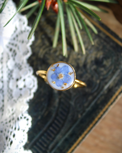 Bague ronde Myosotis