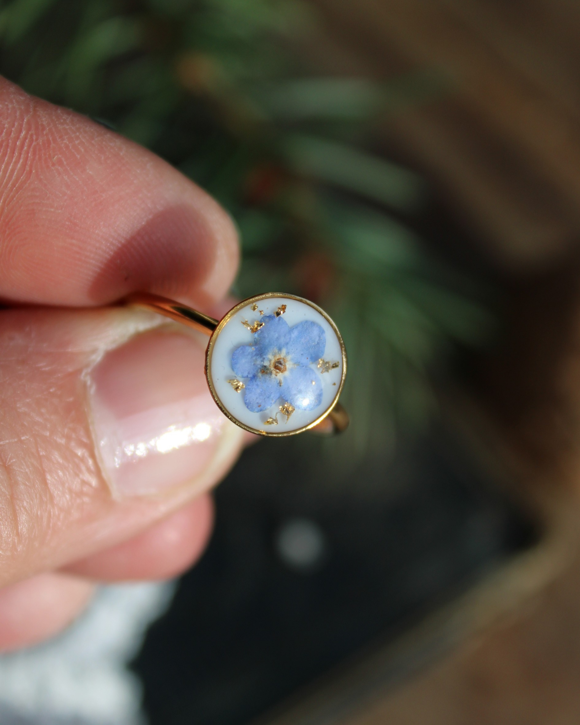 Bague ronde Myosotis