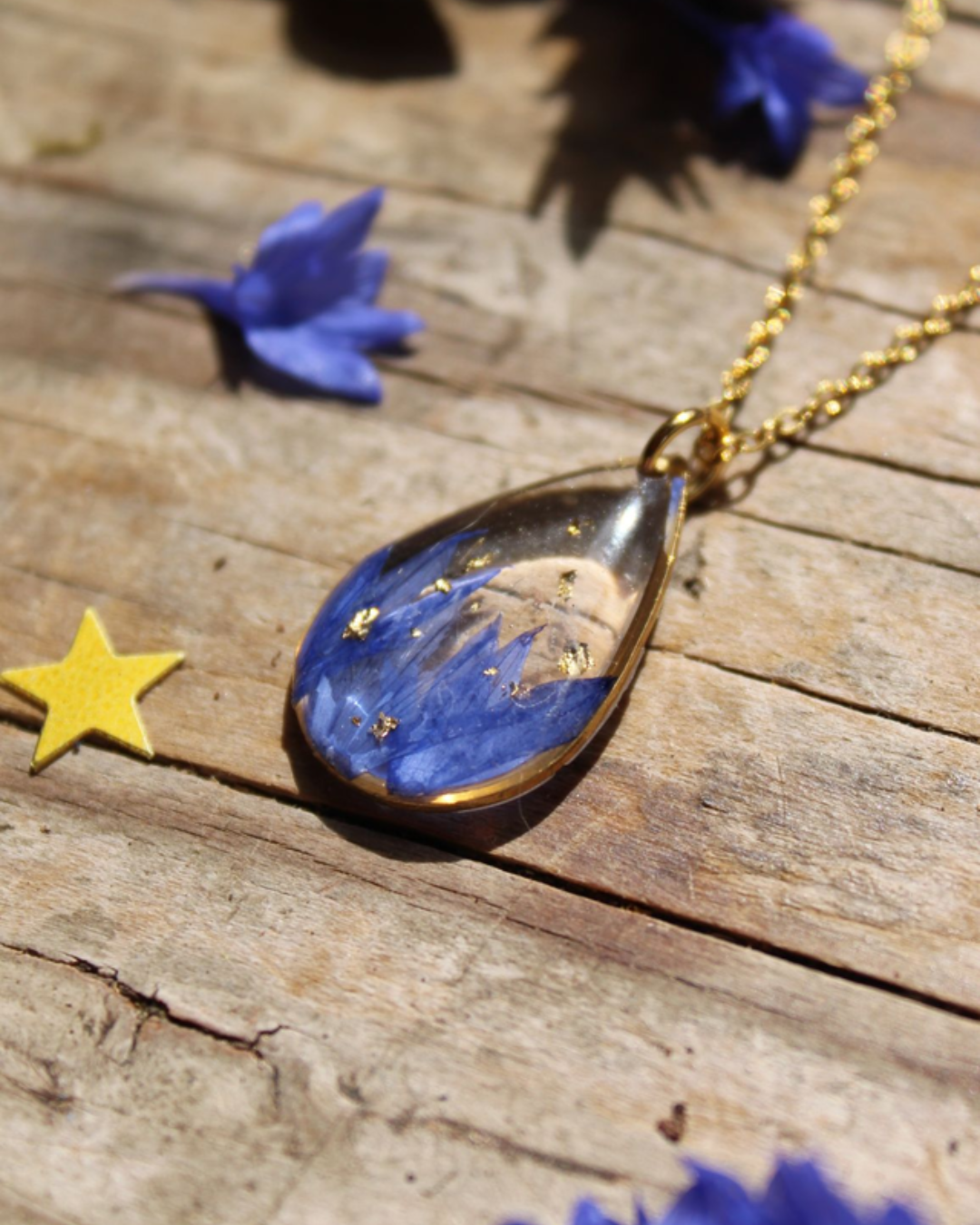Collier goutte Bleuet