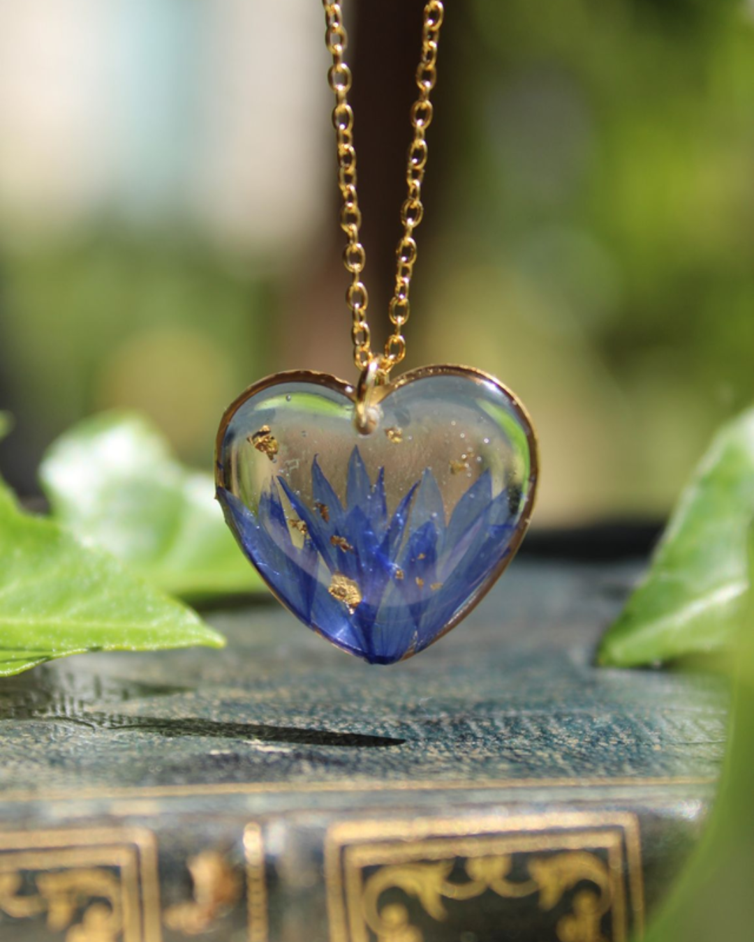 Collier coeur Bleuet