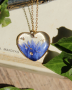 Collier coeur Bleuet