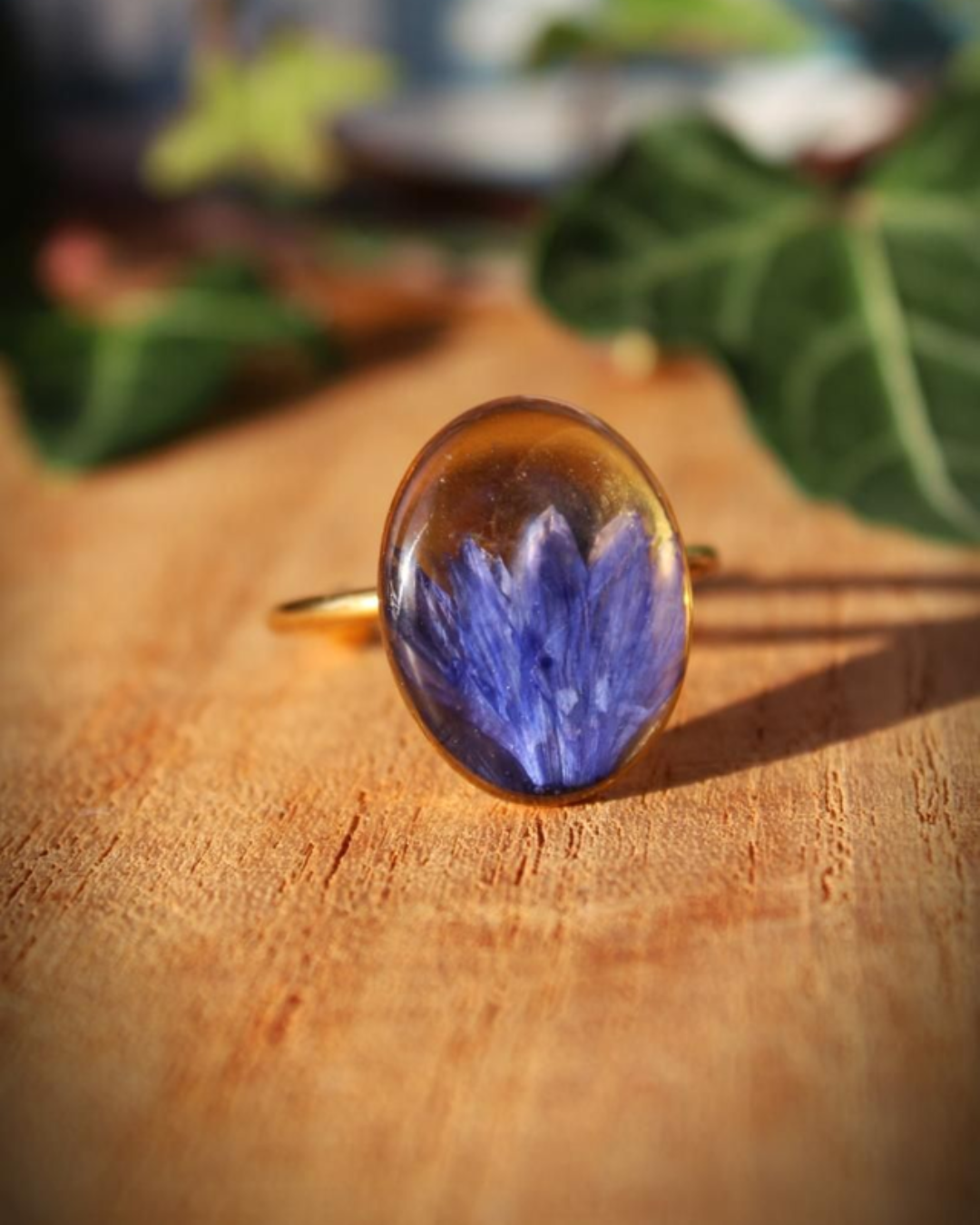 Bague ronde ovale Bleuet